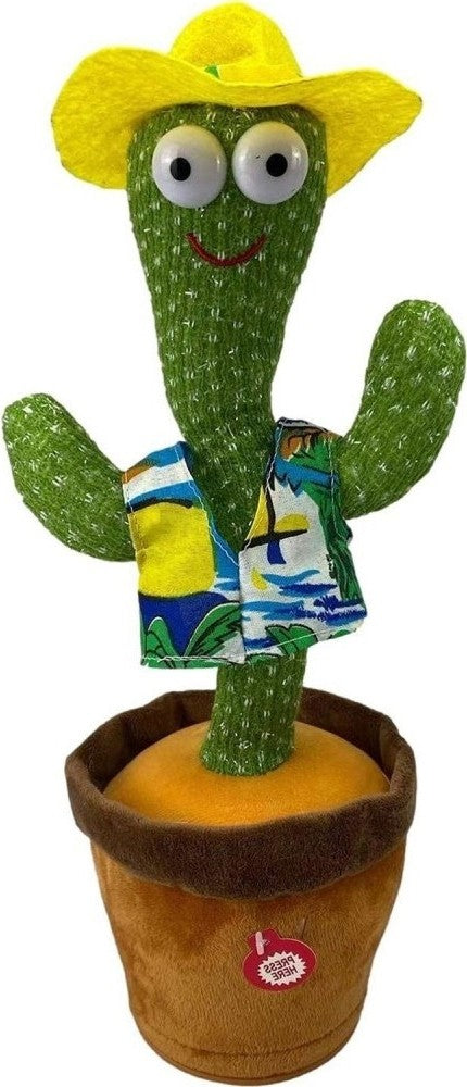Dancing Cactus Toy – Singing, Talking & Repeating Plush | USB Rechargeable Fun Toy for Babies & Kids (6+ Months)