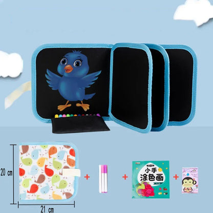Erasable & Reusable Doodle Magic Blackboard Book | Kids Drawing & Learning Activity Book