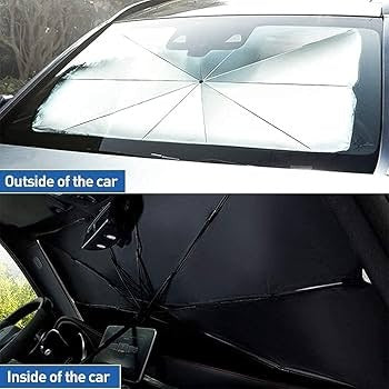 Car Windshield Sun Shade Umbrella – Foldable UV Protection Front Sunshade Cover