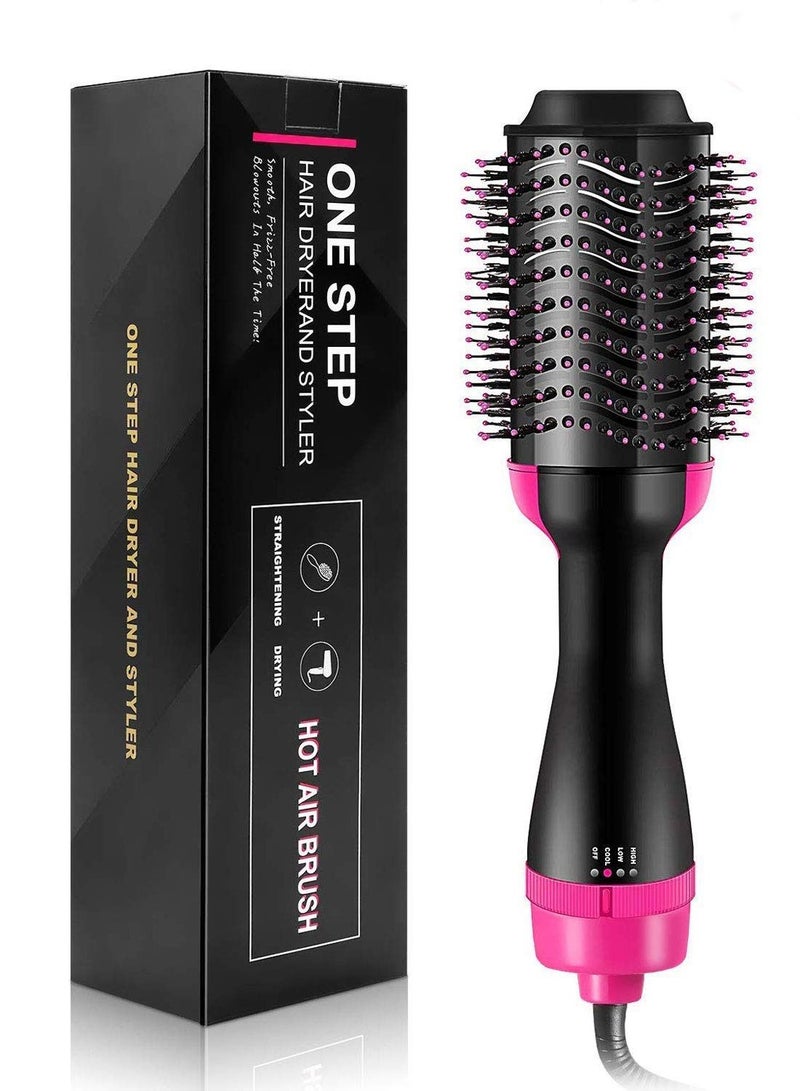 2-in-1 Hair Dryer & Styling Brush – 1000W Ionic Hot Air Brush for Fast Drying, Straightening & Volumizing