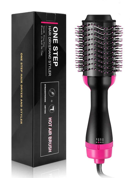 2-in-1 Hair Dryer & Styling Brush – 1000W Ionic Hot Air Brush for Fast Drying, Straightening & Volumizing