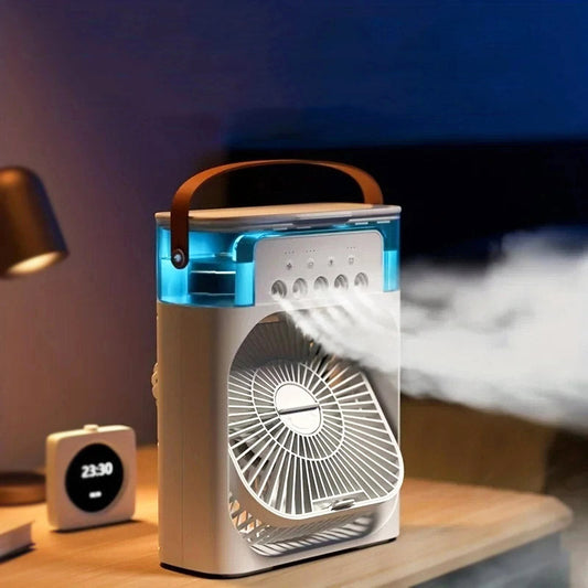 Portable Air Conditioner Fan – USB Mini Air Cooler with Water Mist