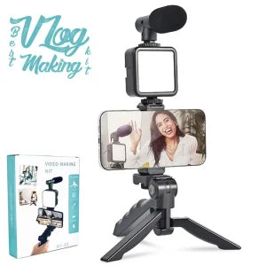 AY-49 Video Making Kit – Microphone, LED, Tripod, Wireless Remote