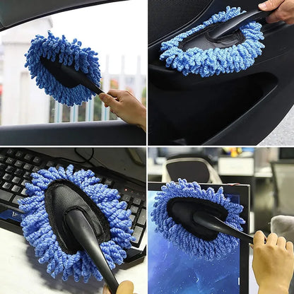 Microfiber Car Wash Cleaning Brush – Extendable Dust & Wax Mop with Strong Water Absorption