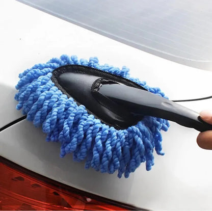 Microfiber Car Wash Cleaning Brush – Extendable Dust & Wax Mop with Strong Water Absorption