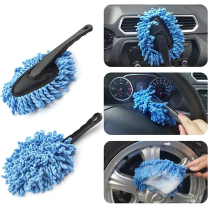 Microfiber Car Wash Cleaning Brush – Extendable Dust & Wax Mop with Strong Water Absorption