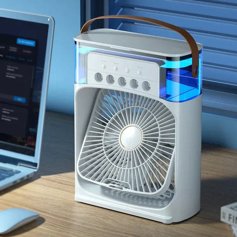 Portable Air Conditioner Fan – USB Mini Air Cooler with Water Mist