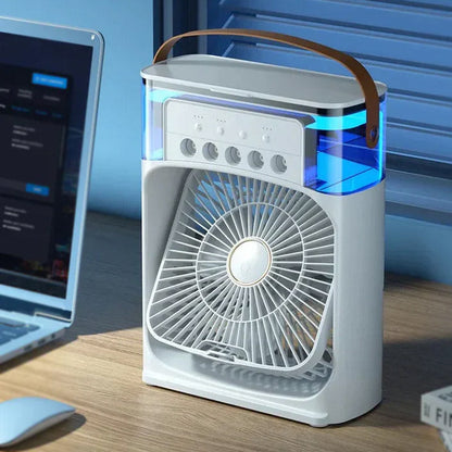 Portable Air Conditioner Fan – USB Mini Air Cooler with Water Mist