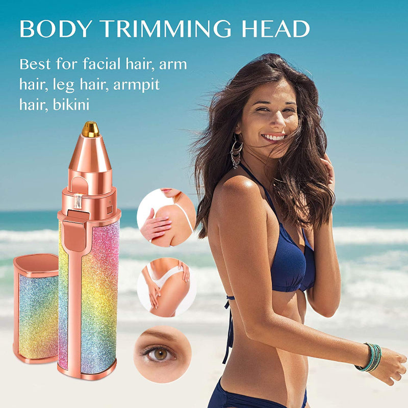 2-in-1 Rechargeable Hair Remover & Eyebrow Trimmer – Portable