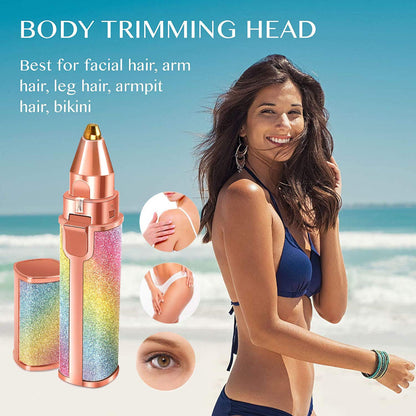 2-in-1 Rechargeable Hair Remover & Eyebrow Trimmer – Portable