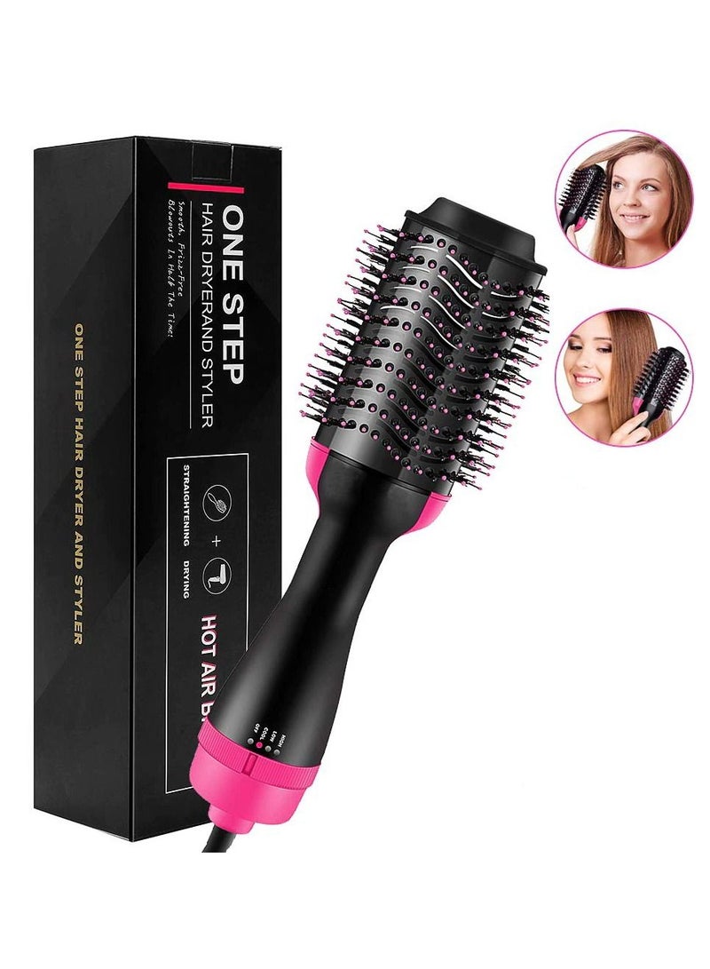 2-in-1 Hair Dryer & Styling Brush – 1000W Ionic Hot Air Brush for Fast Drying, Straightening & Volumizing