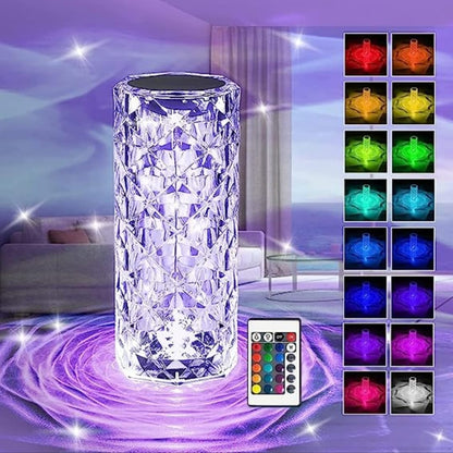 16 Color Crystal LED Lamp with Remote – Rechargeable
