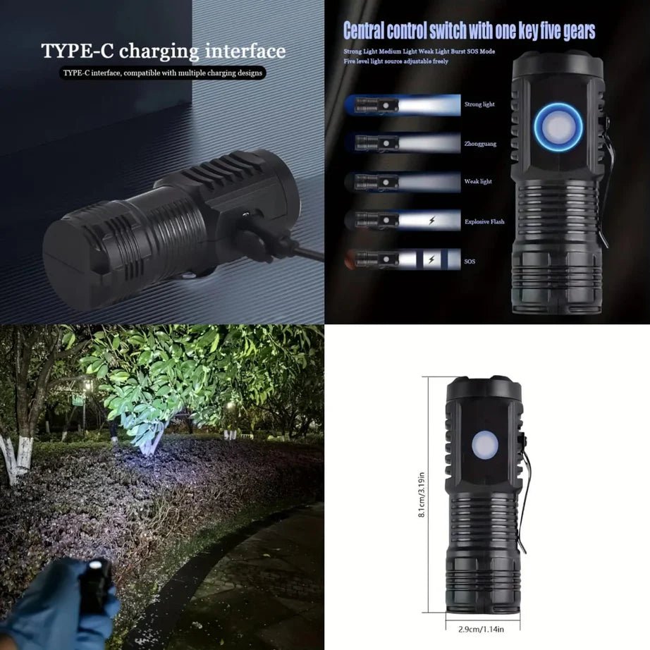 Rechargeable 3-LED Mini Flashlight – Portable