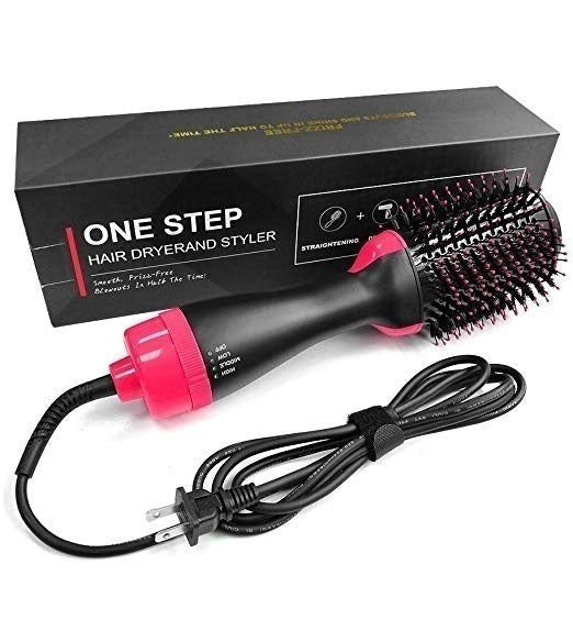 2-in-1 Hair Dryer & Styling Brush – 1000W Ionic Hot Air Brush for Fast Drying, Straightening & Volumizing