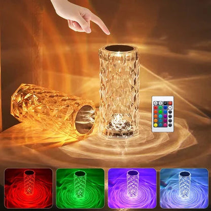 16 Color Crystal LED Lamp with Remote – Rechargeable