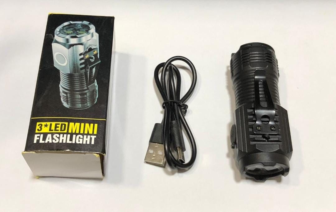Rechargeable 3-LED Mini Flashlight – Portable