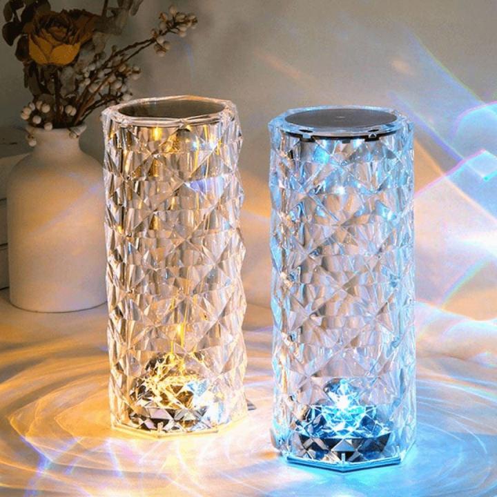 16 Color Crystal LED Lamp with Remote – Rechargeable