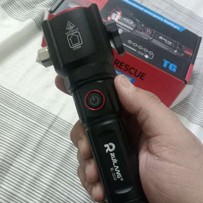 4-in-1 Emergency LED Flashlight – Light, Safety Hammer & Seatbelt Cutter all in One