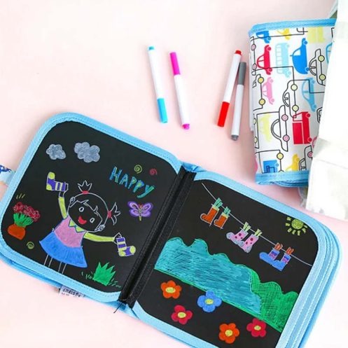 Erasable & Reusable Doodle Magic Blackboard Book | Kids Drawing & Learning Activity Book