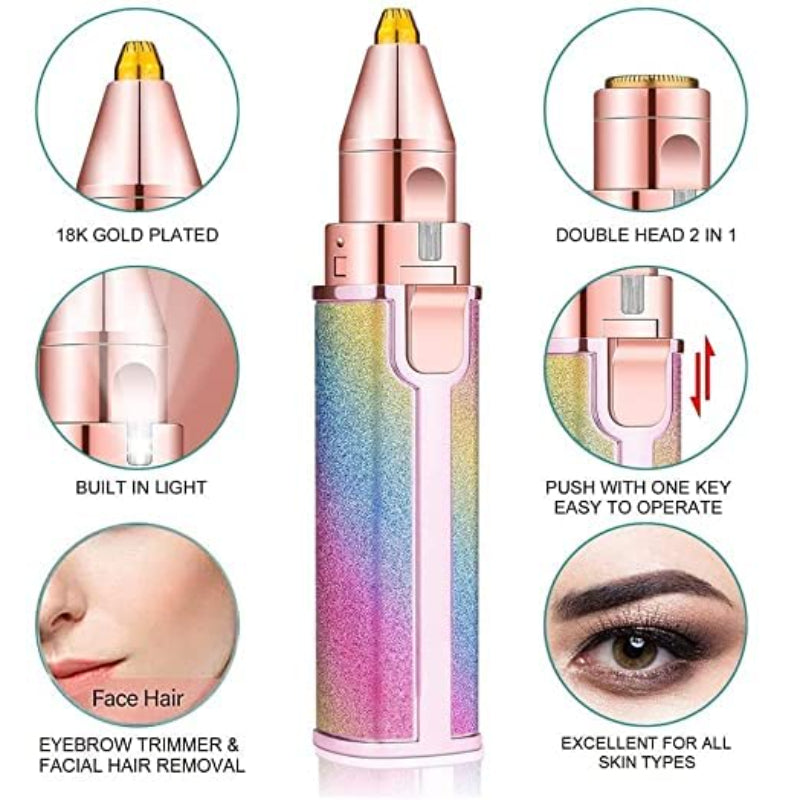 2-in-1 Rechargeable Hair Remover & Eyebrow Trimmer – Portable