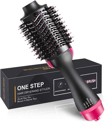 2-in-1 Hair Dryer & Styling Brush – 1000W Ionic Hot Air Brush for Fast Drying, Straightening & Volumizing