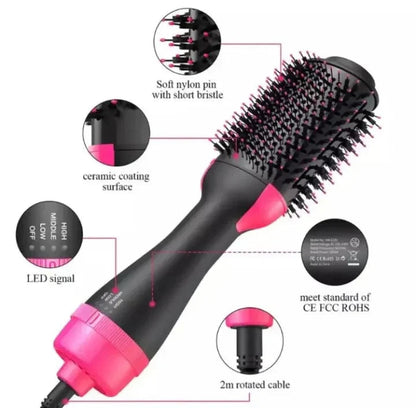 2-in-1 Hair Dryer & Styling Brush – 1000W Ionic Hot Air Brush for Fast Drying, Straightening & Volumizing