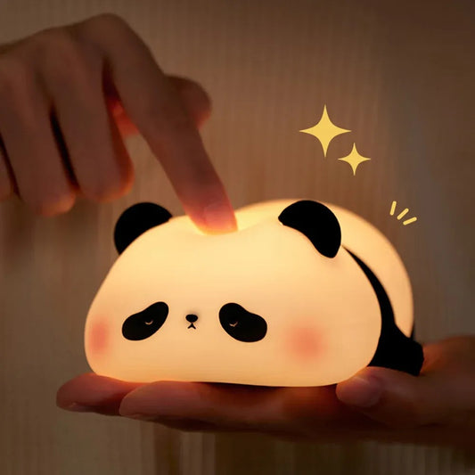 Rechargeable Panda Night Lamp – Cute Soft Silicone Touch Light for Kids Bedroom & Nursery