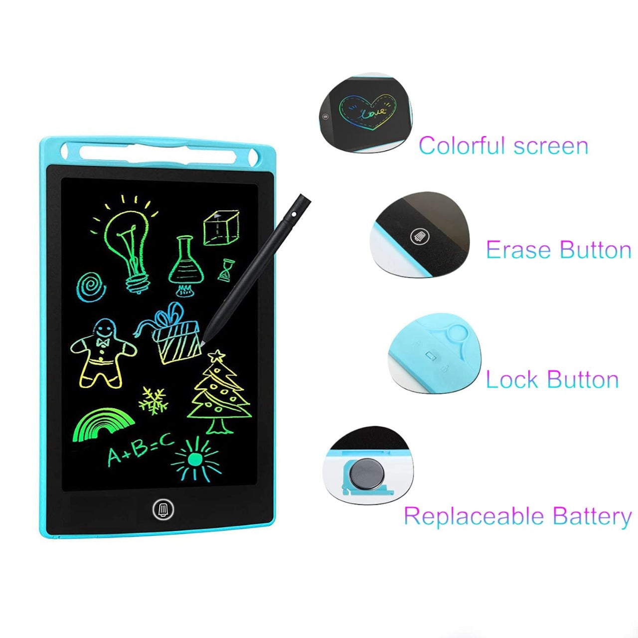 8.5 inch LCD writing tablet for kids - digital drawing pad - erasable writing board - writing pad (random color)