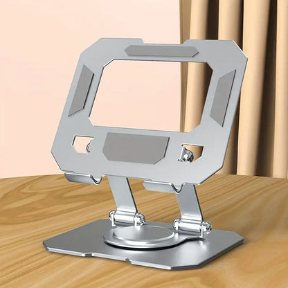 360° Rotating Metal Tablet & Mobile Stand | Adjustable Foldable Desk Mount with Cooling Design