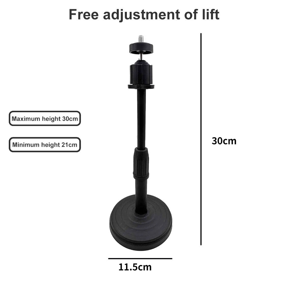 Multi-Functional Microphone Stand with Phone Holder | Adjustable Desktop Phone Stand for Live Streaming & Online Use