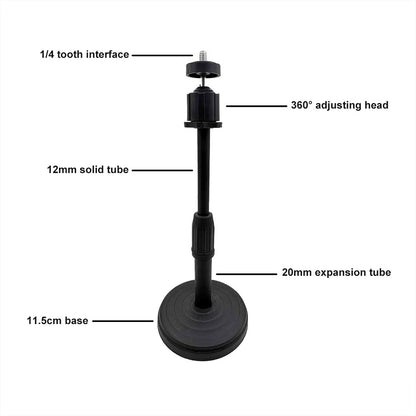 Multi-Functional Microphone Stand with Phone Holder | Adjustable Desktop Phone Stand for Live Streaming & Online Use