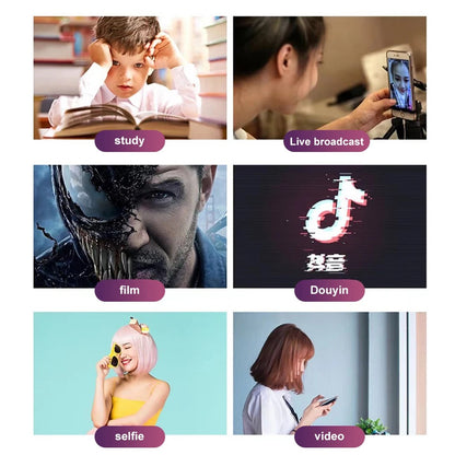 Multi-Functional Microphone Stand with Phone Holder | Adjustable Desktop Phone Stand for Live Streaming & Online Use