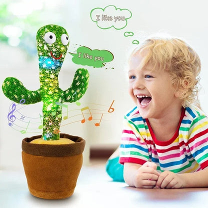 Dancing Cactus Toy – Singing, Talking & Repeating Plush | USB Rechargeable Fun Toy for Babies & Kids (6+ Months)
