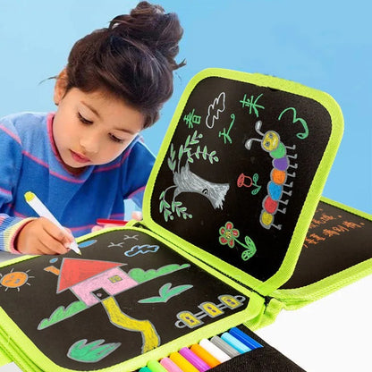 Erasable & Reusable Doodle Magic Blackboard Book | Kids Drawing & Learning Activity Book