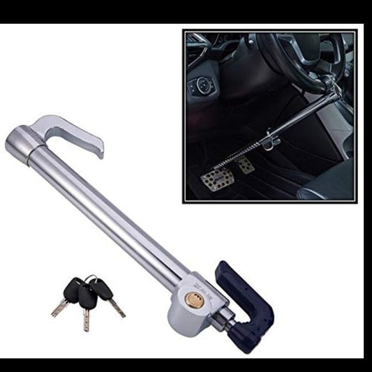 Steering to Pedal Lock Anti-Theft – Double Hook Heavy Duty Steel Car Security Lock