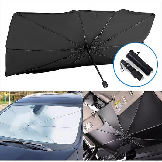 Car Windshield Sun Shade Umbrella – Foldable UV Protection Front Sunshade Cover