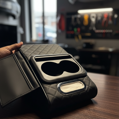 Car Center Console Armrest Cushion with Built-In Cup Holder