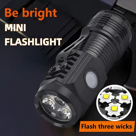 Rechargeable 3-LED Mini Flashlight – Portable Emergency Touch Light with Charging Cable