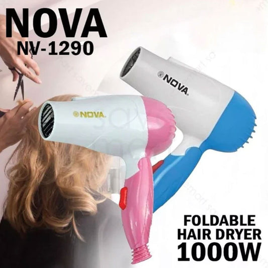 Nova Hair Dryer NV 1290 – Durable & Reliable Hair Styling Dryer (Random Color)
