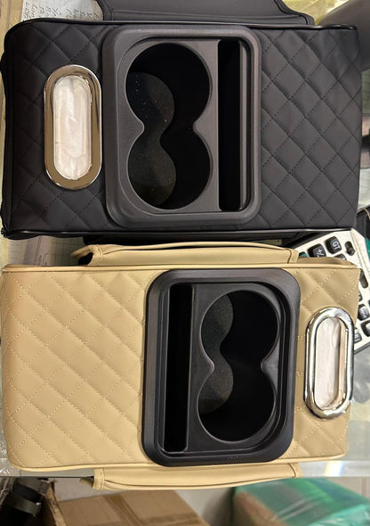 Car Center Console Armrest Cushion with Built-In Cup Holder