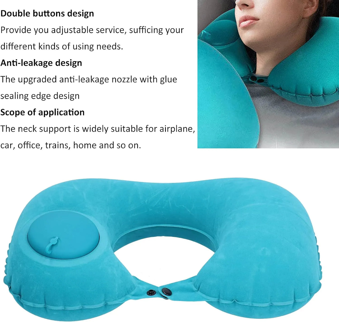 U-Shaped Cervical Travel Inflatable Neck Pillow