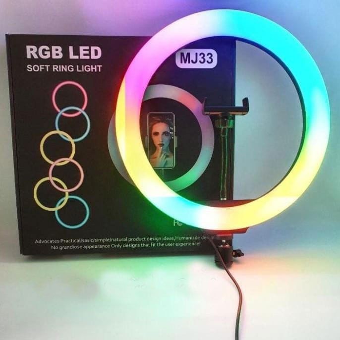 MJ33 RGB LED Soft Ring Light – Adjustable Color Photography & Video Lighting