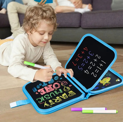 Erasable & Reusable Doodle Magic Blackboard Book | Kids Drawing & Learning Activity Book
