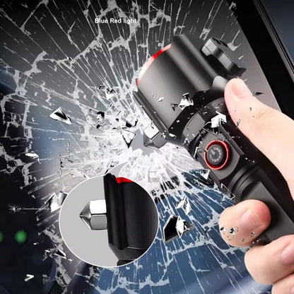 Multi-Function Car Flashlight | Emergency Tool with Window Breaker, Seat Belt Cutter & Power Bank